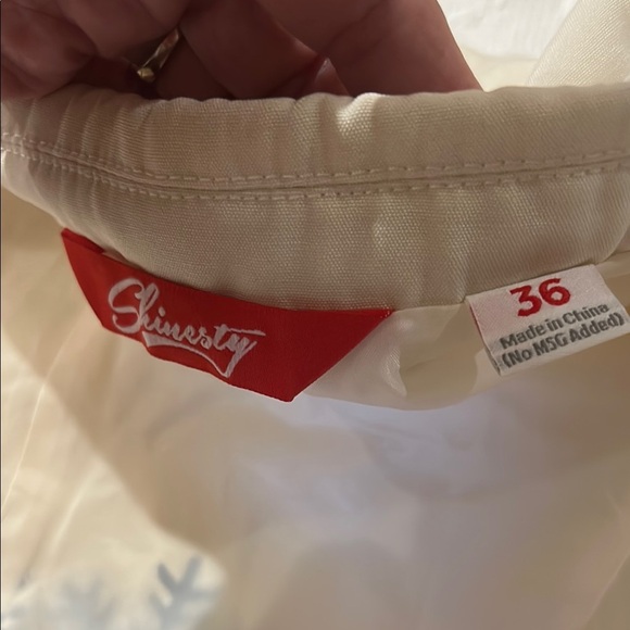 Shinesty Red and Cream Nordic Holiday Pattern Blazer Jacket size 36 - Picture 12 of 12